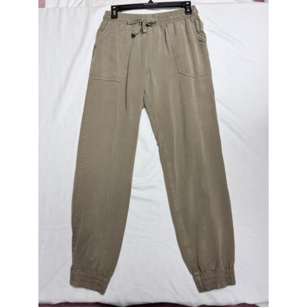 F&F Women muted Green Lyocell Jogger Pants Elastic Waist UK 8 US 4